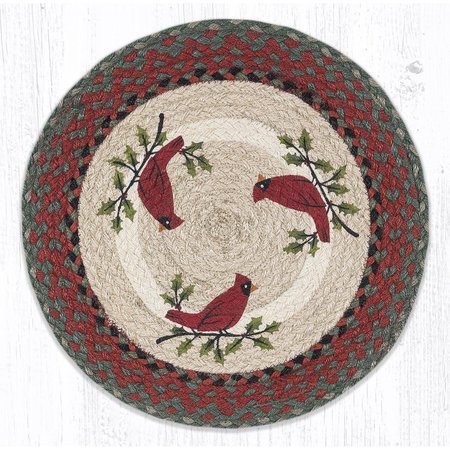 CAPITOL IMPORTING CO 15 x 15 in PMRP25 Holly Cardinal Printed Round Placemat 57025HC